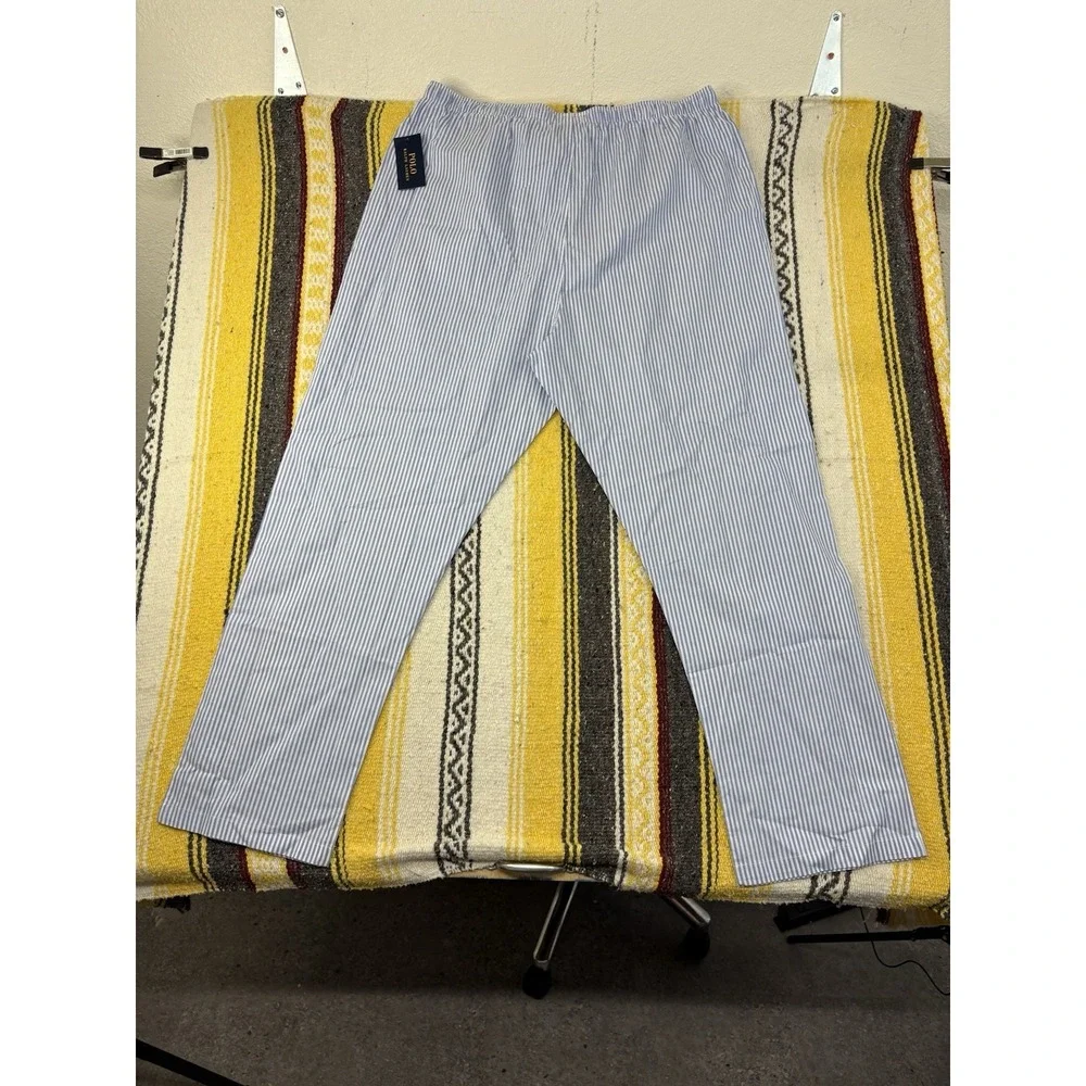 Polo Ralph Lauren Pajama Pants Mens 1XLT Blue/White Striped Lounge Sleepwear NWT